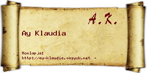 Ay Klaudia névjegykártya