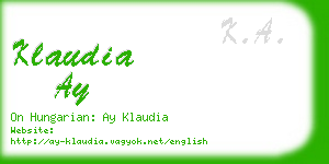 klaudia ay business card